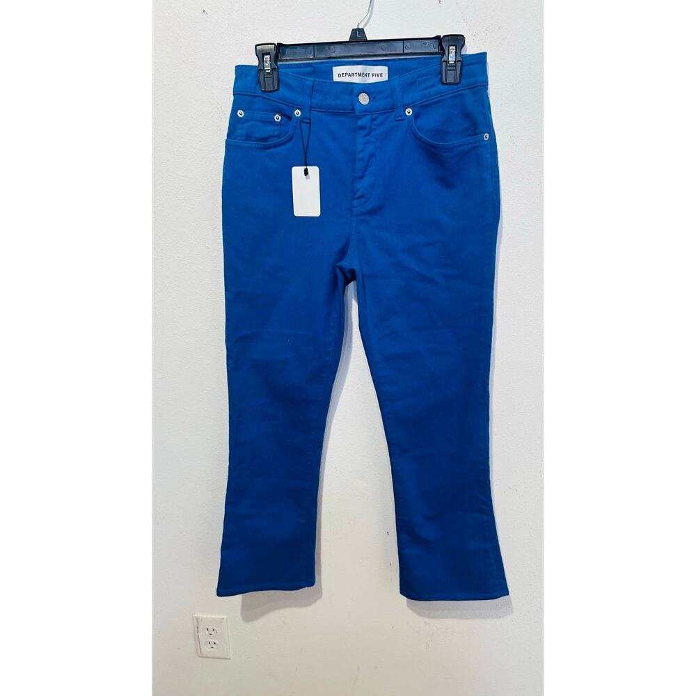 DEPARTMENT FIVE Royal Blue Straight Leg Denim 98% Cotton Jeans size 27 NWT - Picture 2 of 11